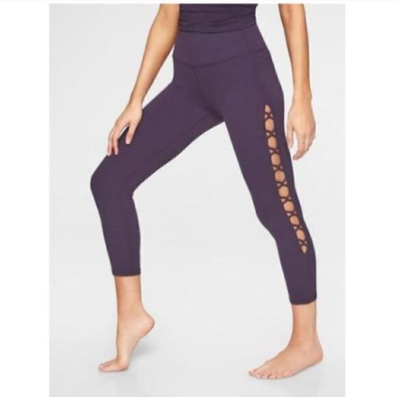 👍Athleta Drama Shiva 7/8 Tight in Purple XXS - Picture 1 of 11